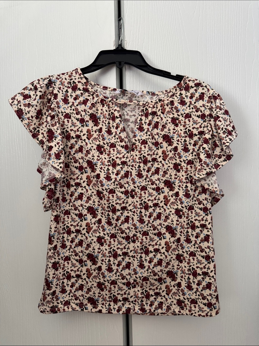 Floral Ruffle Sleeve Women’s Top